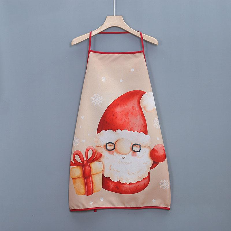 

Cross Border New Christmas Decorations Fabric Printed Santa Claus Apron Restaurant Bar Party Atmosphere Decorations 1pc