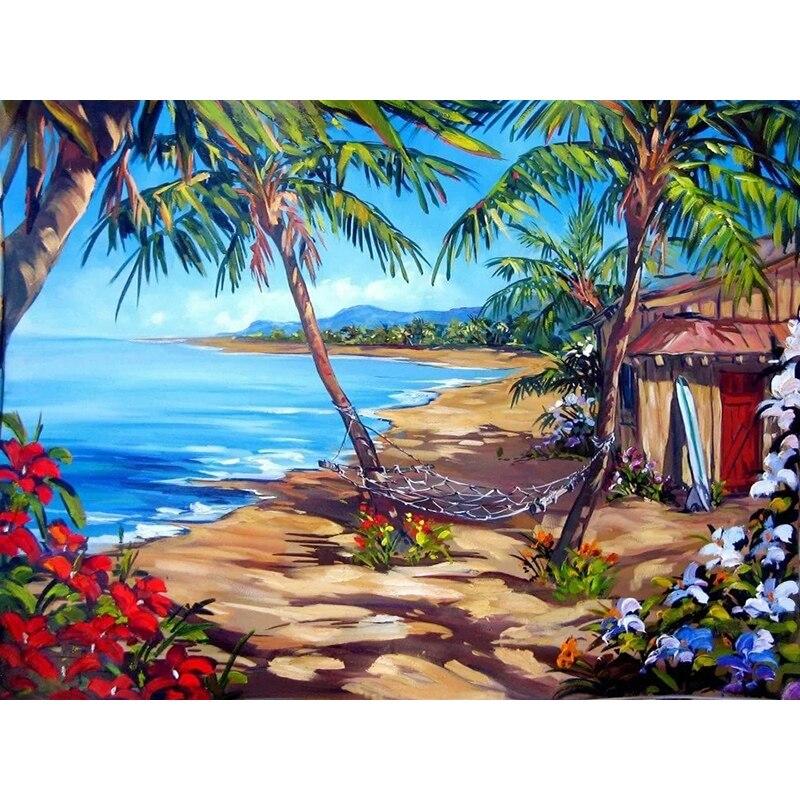New 5D DIY Diamond Painting Scenery Diamond Embroidery Sea View Cross Stitch Full Round Drill Home Decor Manual Art Gift