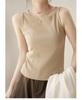 Summer new threaded versatile vest slim-fitting sleeveless tight top slimming one-word collar top trendy
