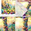 2D flat printing 2pcs Party Curtains Easter cross flowers butterflies Digital Printed Polyester Drapes Seasonal Party & Holiday