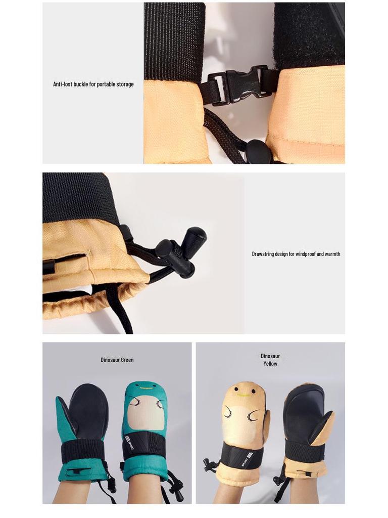 Kids' Windproof Waterproof Ski Gloves - Warm, Safe, Comfortable, and Lightweight for Cold Outdoor Sports