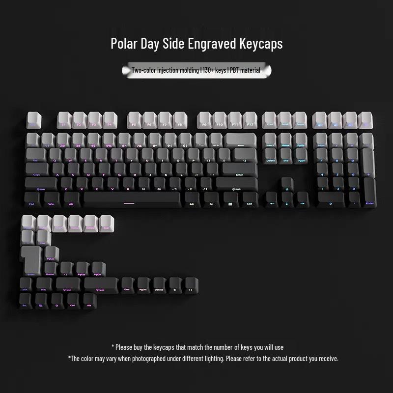 Polar Day Gradient Translucent Keycap Set with Micro-Dust Positive Engraving