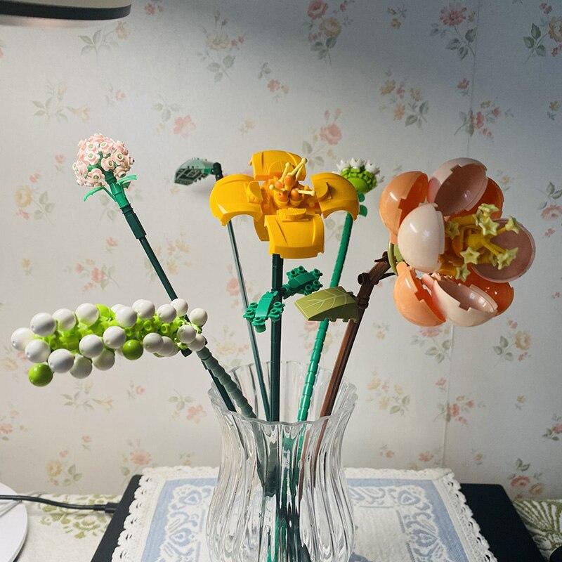 LOZ 1658 Eternal Flower Herb Plant Hibiscus Lily Daisy Hydrangea Model DIY Mini Blocks Bricks Building Toy for Children No Box
