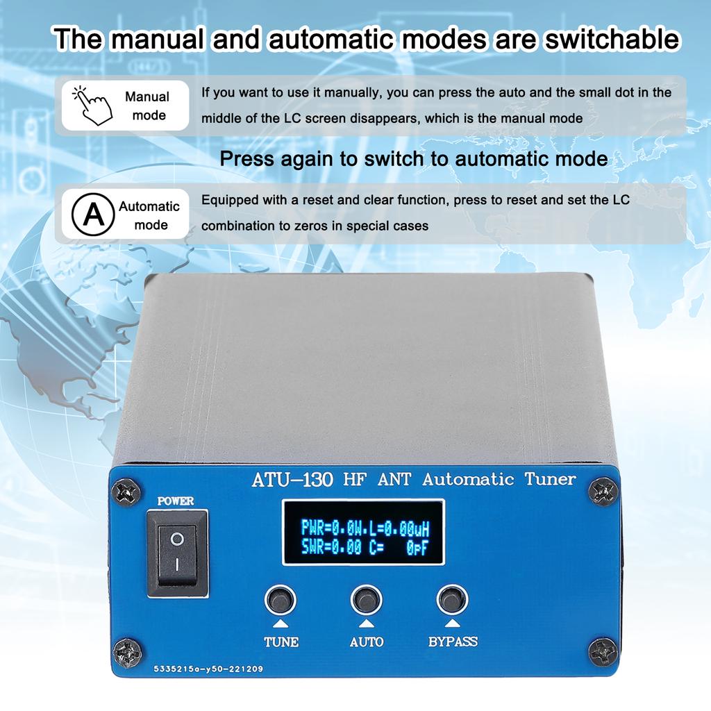 Tuner D'antenne Automatique ATU-130 - 1.8‑50MHz, 200W - Pour Radio Amateur Ondes Courtes