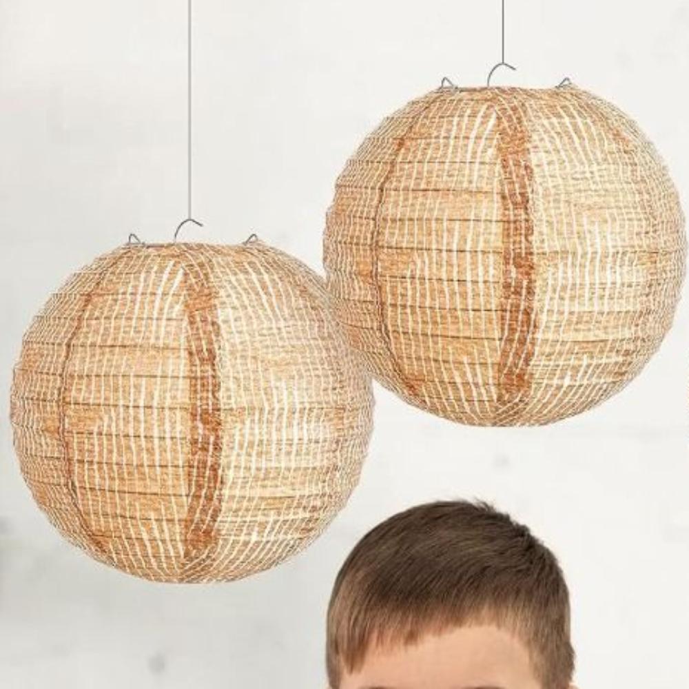 3pcs 8inch Linen Paper Lantern Funny Hanging Lantern Creative Festival Lantern  Home Decor