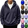 Felpa con cappuccio da uomo casual con zip intera, vestibilità larga, per sport e uso quotidiano