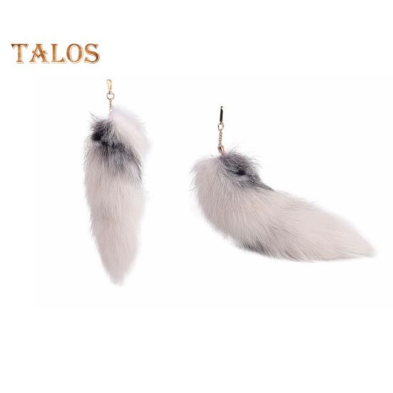 Fuskrävsvans Nyckelring Hänge Handgjord Fuskpäls Svans Cosplay Renässans Furry Svans Handväsketillbehör