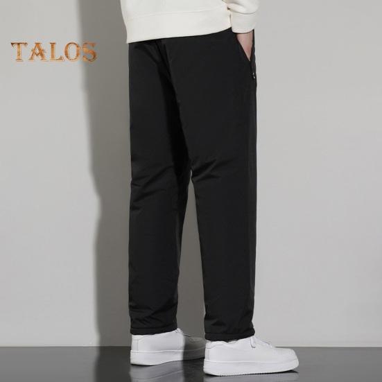 Zima Muži středního věku Kalhoty Zesílený fleece Stahovací šňůrka Pružný pas Velká velikost Udržování tepla Kapsy na zip Jednobarevné Teplé Sport Cestování Práce