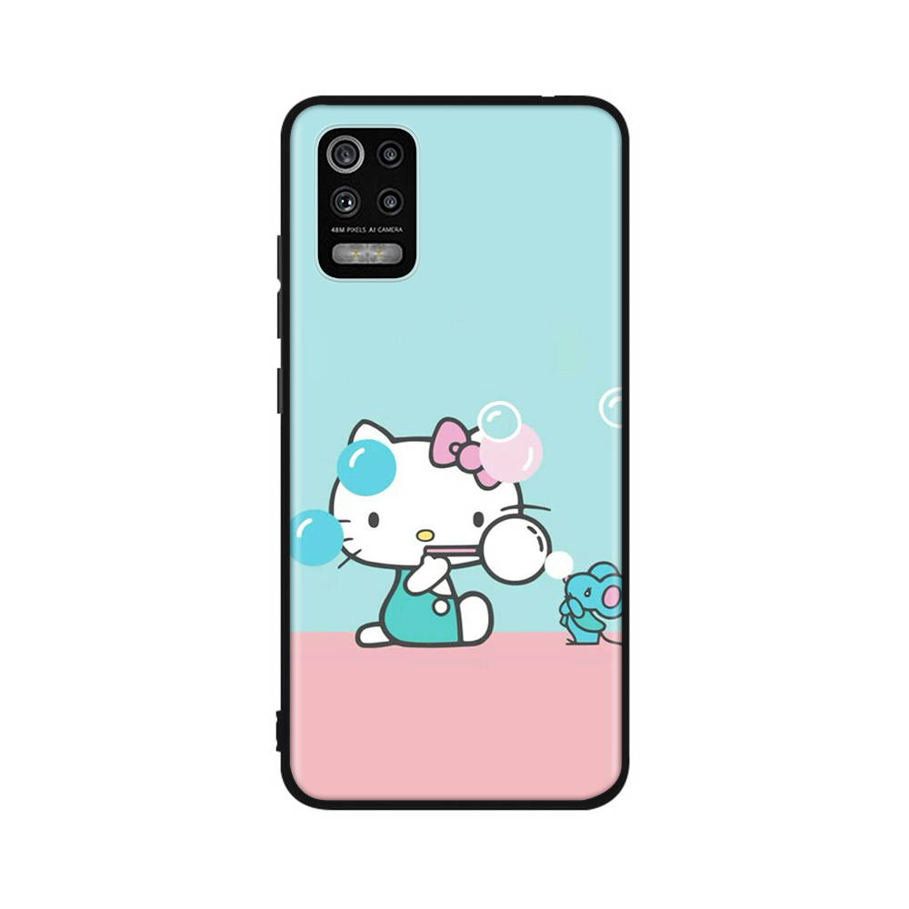 KT70 Hello Kitty Case for Xiaomi Poco X6 X4 M5 M6 F5 F6 C65 C55 C50 C51 C40 Redmi Note 7 8 14C A3X 13C 12C 11 10A 9C Pro Black Sofe Cover