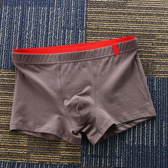 Yousheng Men Boxer Underwear Mid-rise Elastic Waistband U-Convex Shorts Briefs Soft Fabric Smooth Stitching Basic Panties