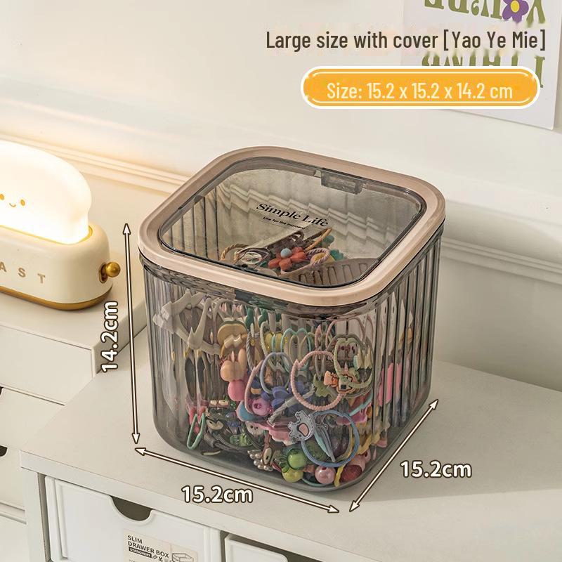 Многоцелевой ящик для хранения аксессуаров для волос с крышкой - вместительный настольный органайзер для резинок заколок для волос и многого другого With Lid 950₽