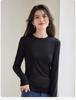 Women's Lyocell Long Sleeve Round Neck Slim-Fit Shirt - New for Spring/Autumn 2026