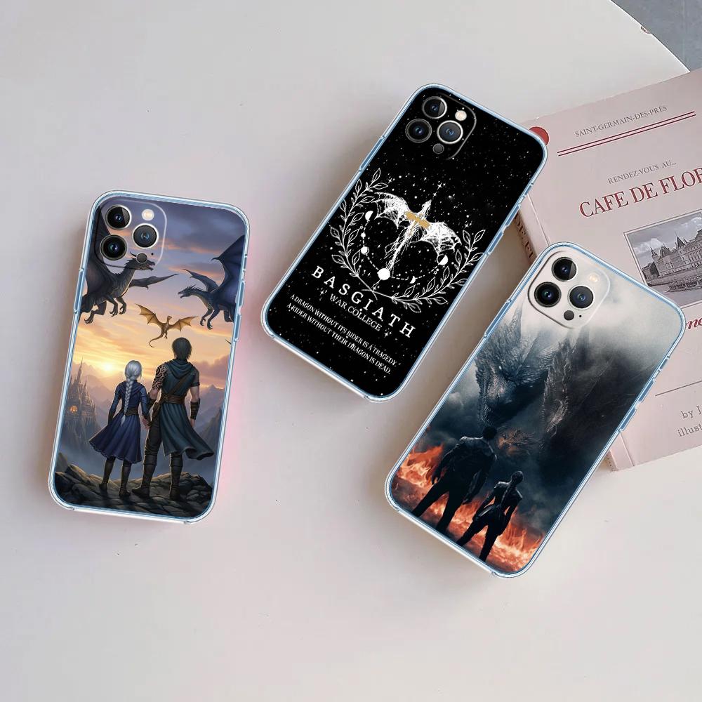 CJ56 Fourth Wing Dragons Soft Shell Transparent Phone Case for Motorola Moto G7 G8 G9 G84 G85 G73 G24 G15 Z2 Play Power Plus