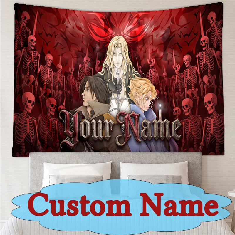 Custom Name Or Text Death Gothic Horror Adventure Tapestry Multi-functional Wall Hanging Tapestry Interior Atmosphere Change