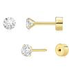 Ohrringe 14K Gold Plated Flachrück Ohrstecker Hypoallergenes Ohrring Set Einfache Stecker