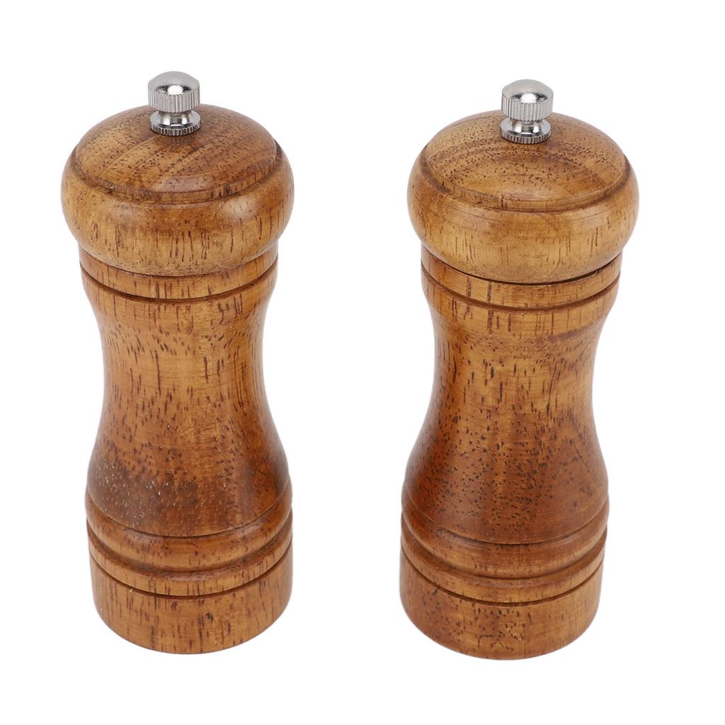 2PCS Wood Pepper Grinder Coarseness Efficient Grinding Pepper Mills Shakers for Kitchen Supplies