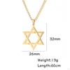 Star of David Jewish Necklace Punk Traditional for Men Women