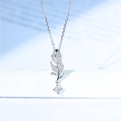 Lightweight White Feather Necklace Small Feather Collarbone Chain