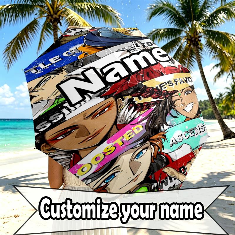 Custom Name Personalized Apex Legends Print Umbrella, Auto Open Close, 8‑Rib Sturdy Frame, Commute Camping Hiking Use, Birthday Gift