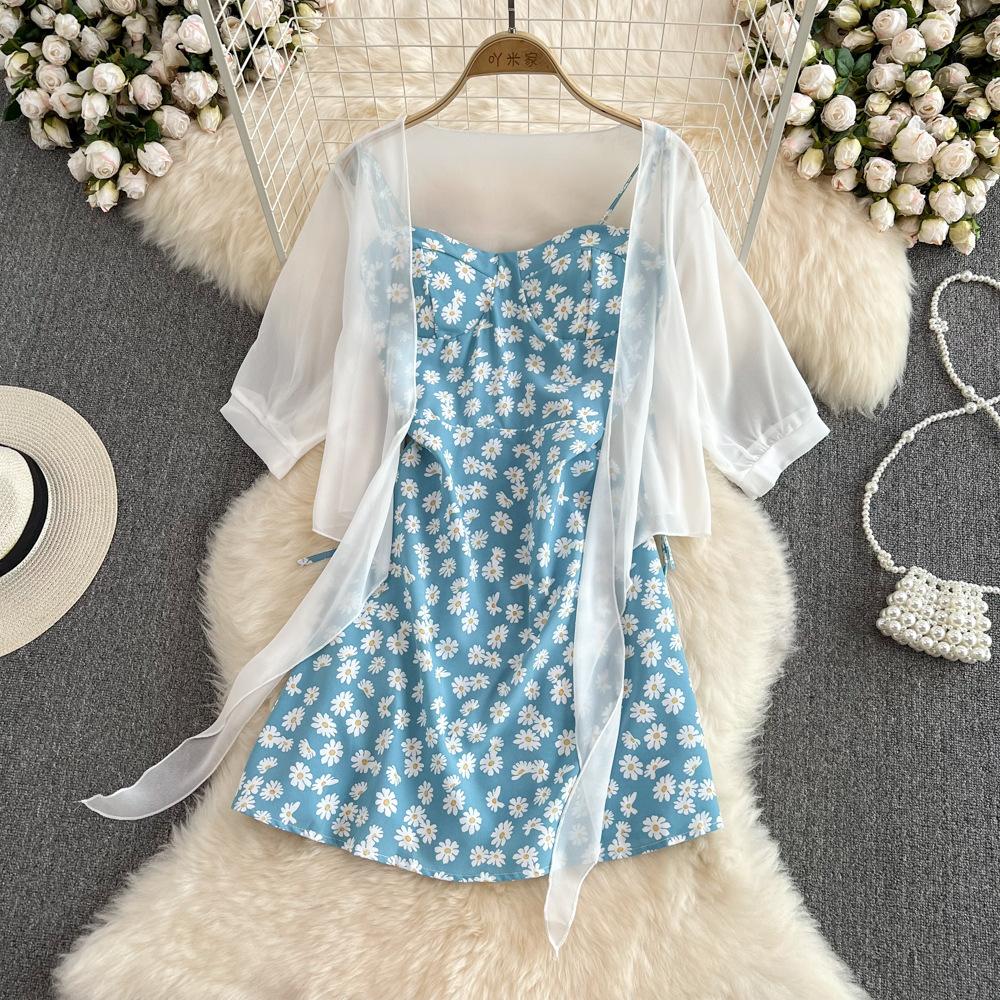 Women's Summer Floral Halter Dress Office Casual Dress