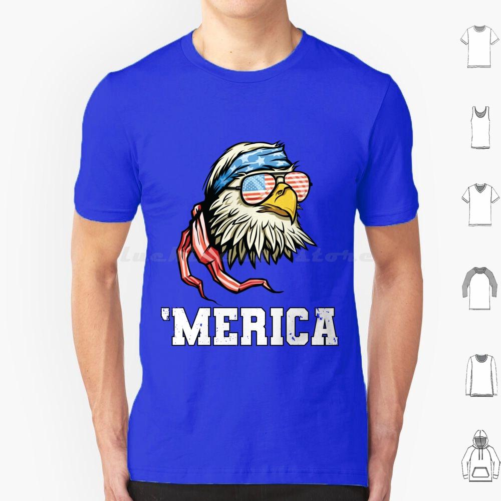 4th Of July Merica Bald Eagle Patriotic Veteran T Shirt 6xl Cotton Cool Tee Eagle Bald Eagle Mericaw Memorial Day Veterans Day