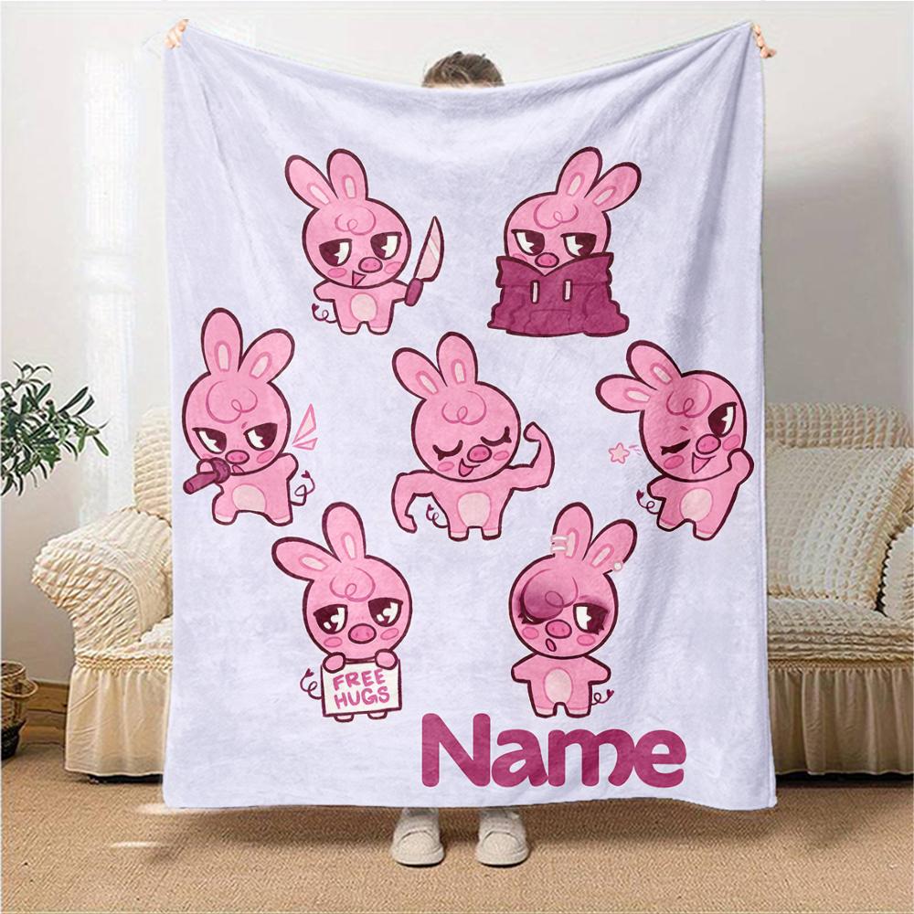 Custom Name Animal Friends Together Party Blanket For Couch Bed Plush Cozy Fuzzy Blanket Super Soft Warm Blankets For Fall And Winter 091641