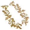 6pcs Lace Flower Embroidered Iron On Patch Polyester 22*7cm Lace Flower Embroidered Patches Sliver Gold