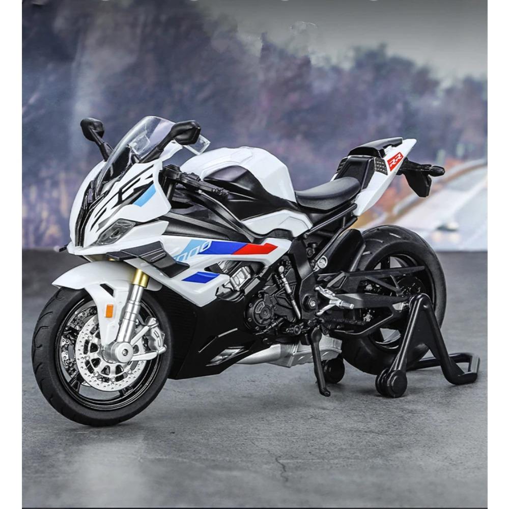 1/12 BWM S1000RR M Version Racing Motorcycle Model Diecast Alloy Metal Cross-country Motorcycle Model Sound Light Childrens Toy Gift
