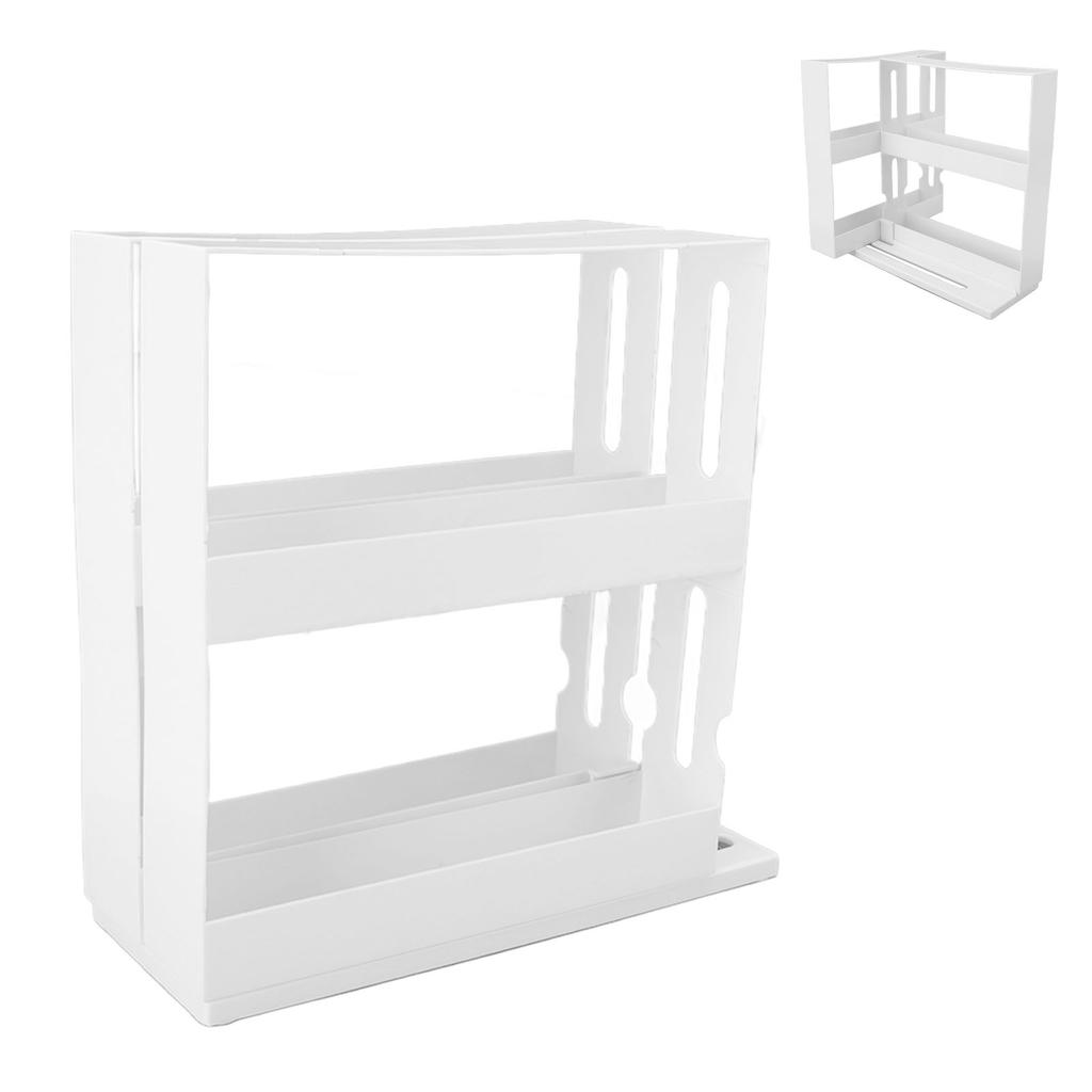 Sliding Spice Rack Slidable Design 2 Tiers Large Capacity Nonslip Bottom Widely Used Rotating Spice Rack