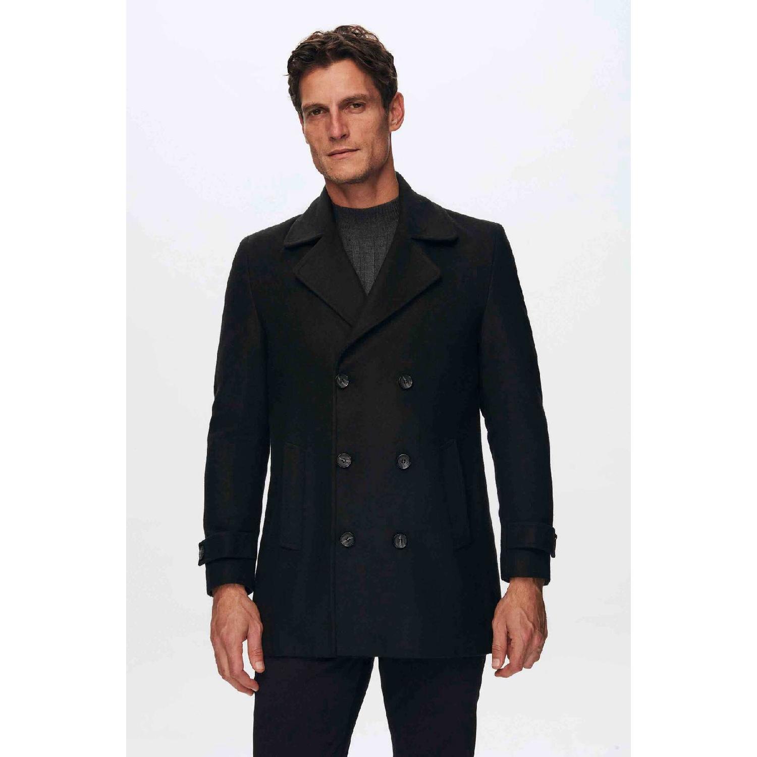 

Regular Fit Black Coat 44 чёрный