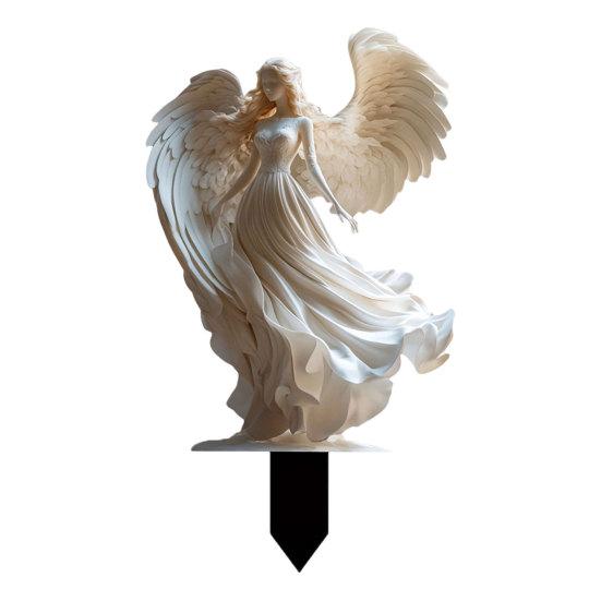 Angel Garden Stake Garden Sign Elegant Winged Decor Acrylic Angel with Stake Angel