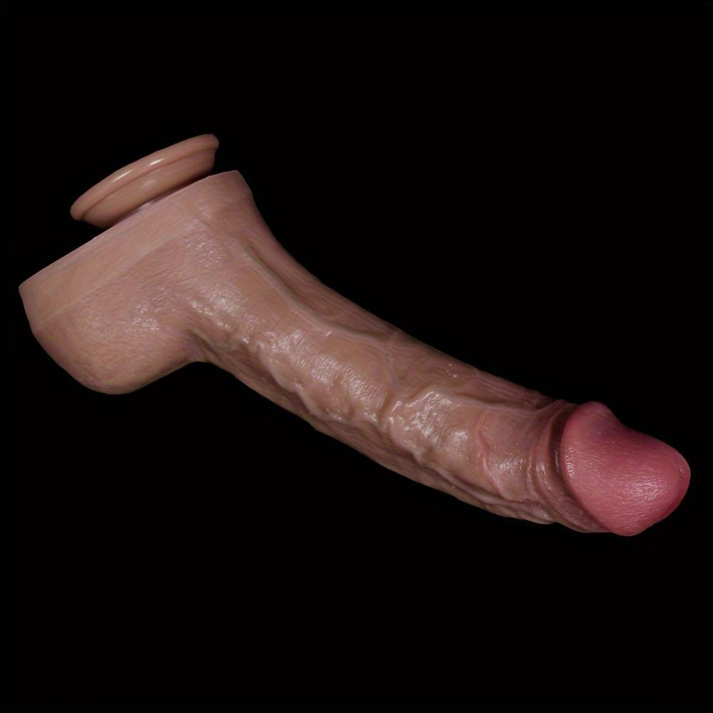 XXL 32CM Realistic 4 Sizes Silicone Dildo with Strong Suction Cup – Thick Dual-Layer Skin Texture, Hands-Free Toy for Women & Couples