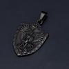 Saint Michael Archangel Stainless Steel Pendant Men's Necklace - Warrior Angel with Sword and Shield