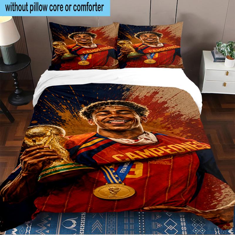 Set Biancheria da Letto 3 Pezzi Football Spirit Ya-mal, Include 1 Copripiumino e 2 Federe Perfetto per Camera da Letto, Dormitorio, Regalo di Natale per Fan