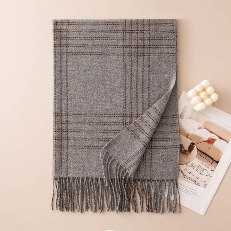 Premium Vintage-Style Faux Cashmere Scarf Thick Plaid Wrap Winter Fall Unisex Elegant Warm Neckwear