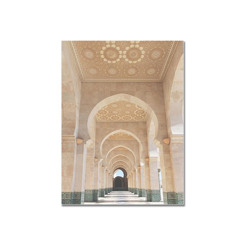 

Плакат в исламском стиле Коран Минималистская картина на холсте Аллах Художественная печать Мусульманская архитектура Арка Настенная картина Скандинавская комната Домашний декор 21x30cm No Framed