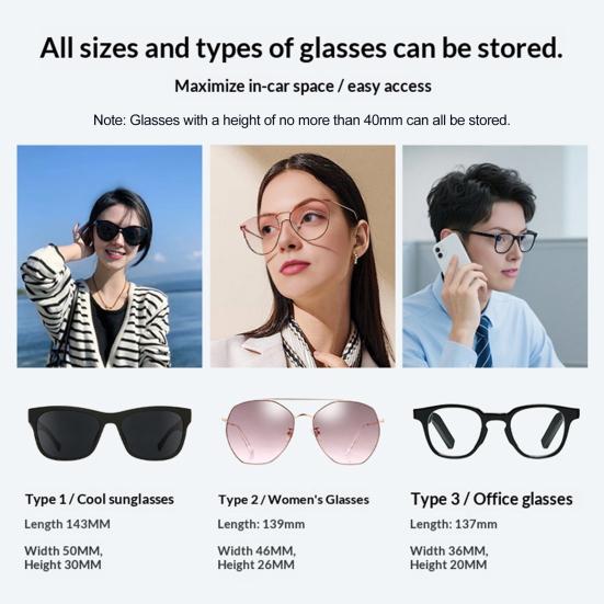Sunglasses Holder for Car Sun Visor, Protective Automotive Eyeglasses Storage Case Hanger, Vehicle Interior Glasses Organizer Box Accessories,