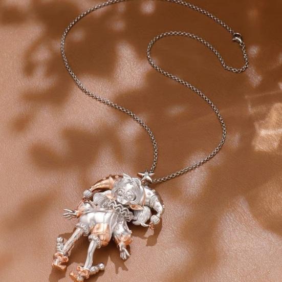 Clown Girl Necklace Cute Girl Pendant Necklace Women Clown Charm Clavicle Necklace Jewelry Gift for Friends And Family