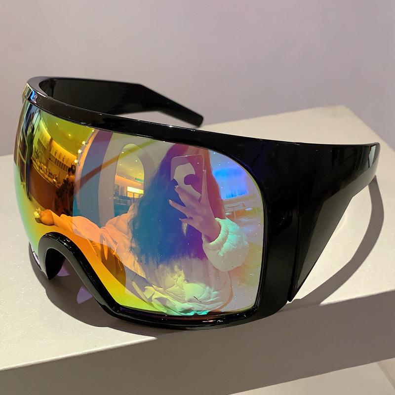 Big Frame Oversized Wrap Sunglasses Women For Men Vintage Flat Top Sun Glasses For Men Luxury Brand Designer Steampunk Shade