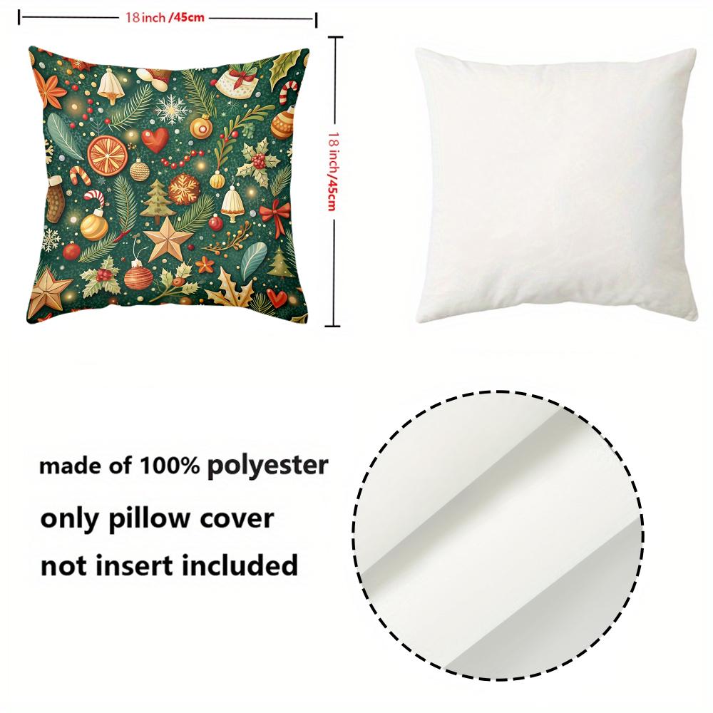 1 pieces-2D flat printing Christmas Patterned Throw Pillows Decorative Cushions Polyester pillowcase sofa decorative cushion cov