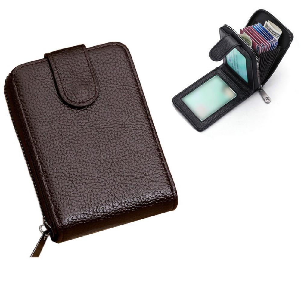 with Buckle Men's Zipper Wallet 11/16 Slots Portable Coin Purse PU Leather Card Holder  Female
