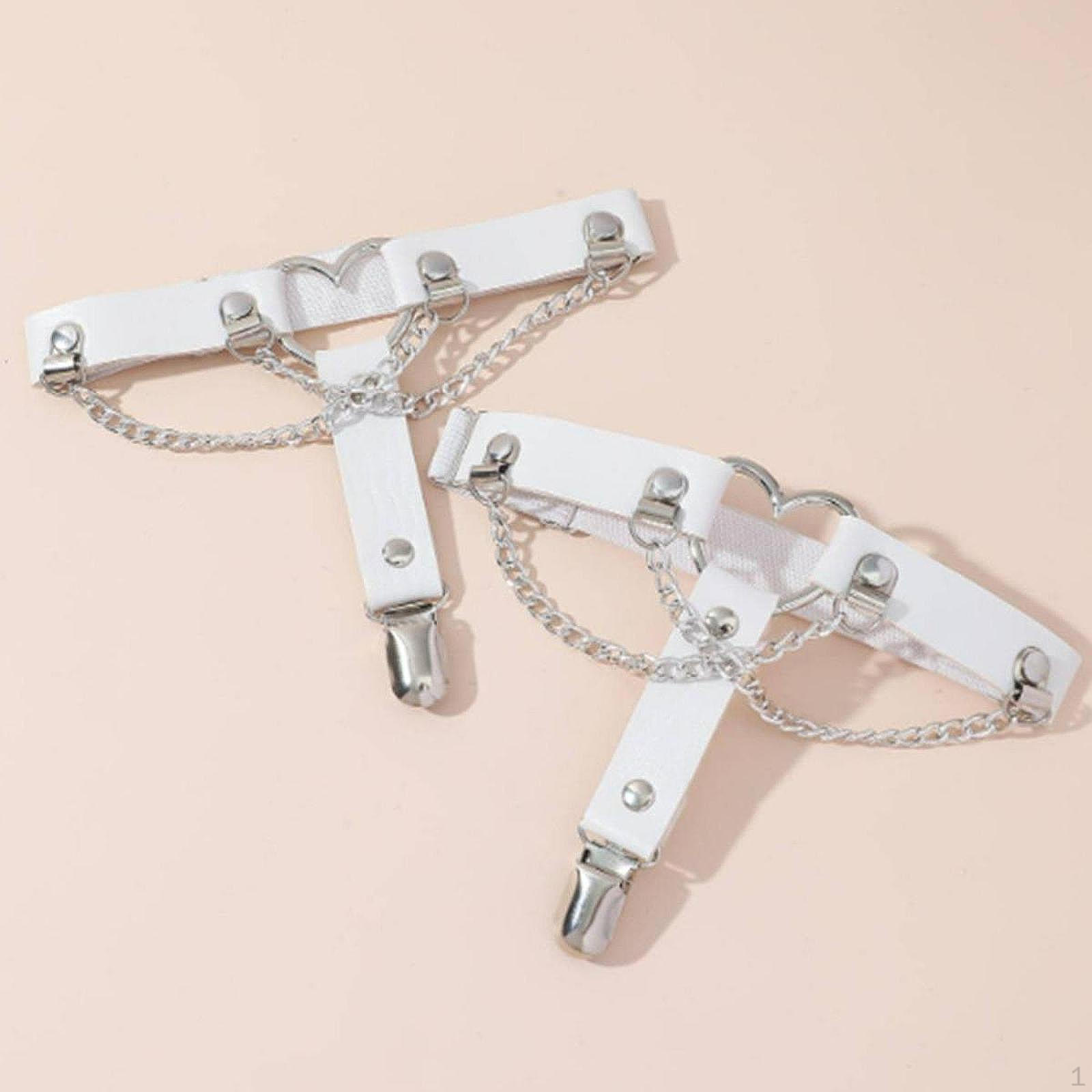 

2 шт. женский пояс для чулок для ног для рейв-вечеринок и концертов белый