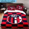 3PCS Football Bologna Bedding Set,Including 1pc Duvet Cover And 2pcs Pillowcases Perfect for Bedroom, Dormitory, Fan Christmas gift