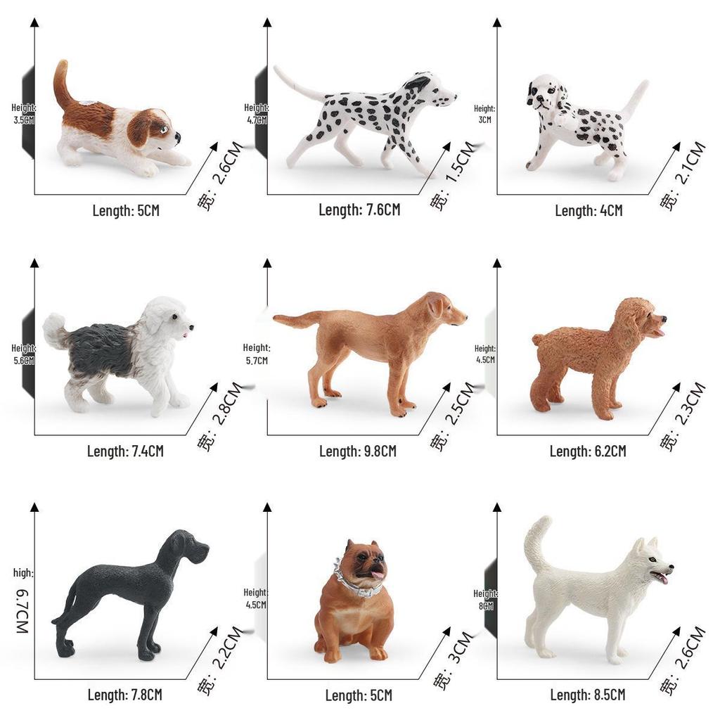 Cross-Border Dog Model Toys: Dalmatian, Sheepdog, American Bully, Great Dane, Saint Bernard, Puppy, Mixed Breed