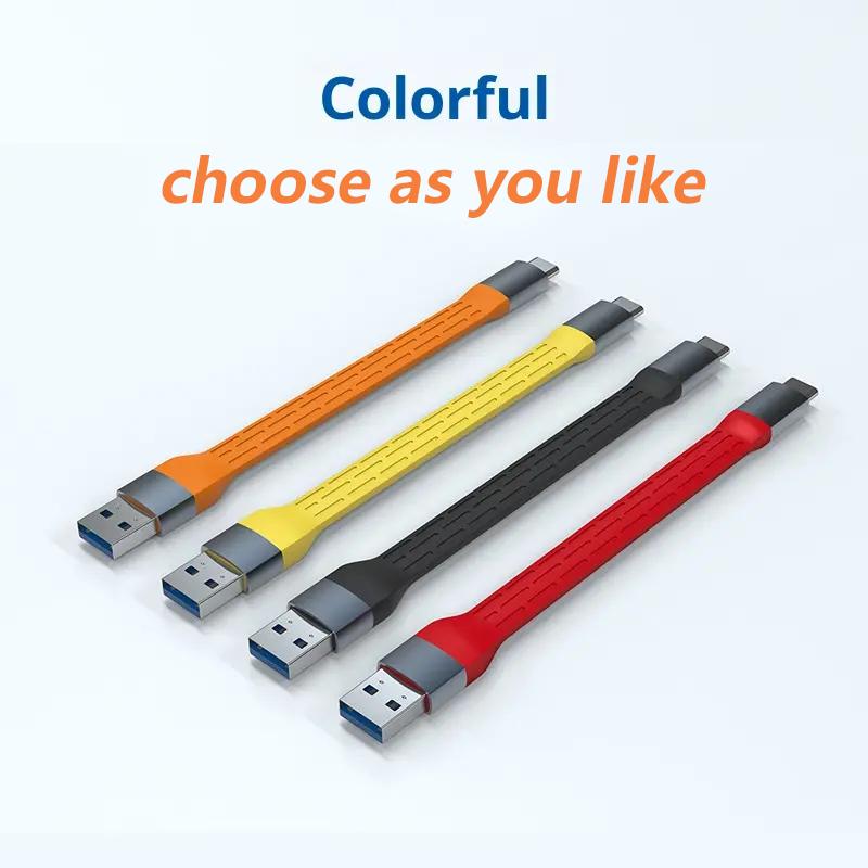 15Cm Handy Type C Cable Silicone Braid Shielding TPE Shock Resistant 40Gbps High Speed Data Transmission 100W Boost Charging