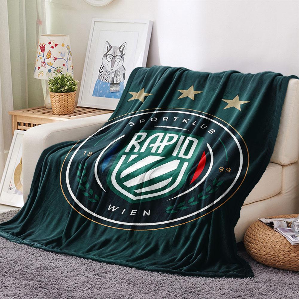 Rapid Vienna logo FlAannel Blanket, High quality Comfortable for All Seasons, Home Decor, Warmth and Comfort