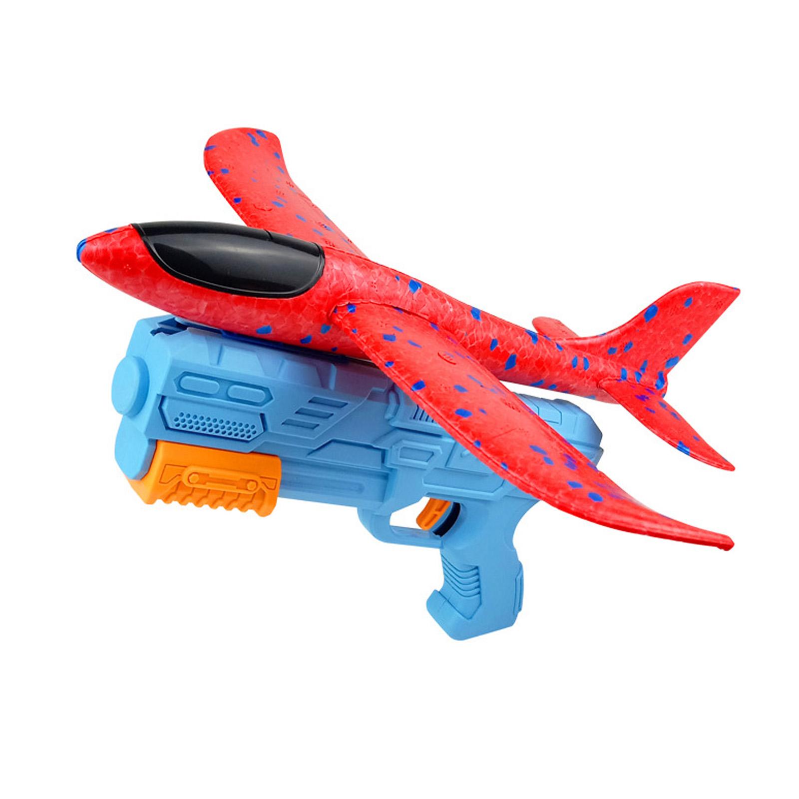 Foam Airplane Toy Gun 24CM Soft Foam Plane Model with Foam Dart Shooter Blaster for Kids Outdoor Play Safe Lightweight Design синий