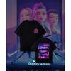 Cyberpunk Streetwear Grafik T-Shirt Herren Oversized Neonlila Anime-Stil Top Lässig Kurzarm Baumwoll-Tee Vaporwave Ästhetik