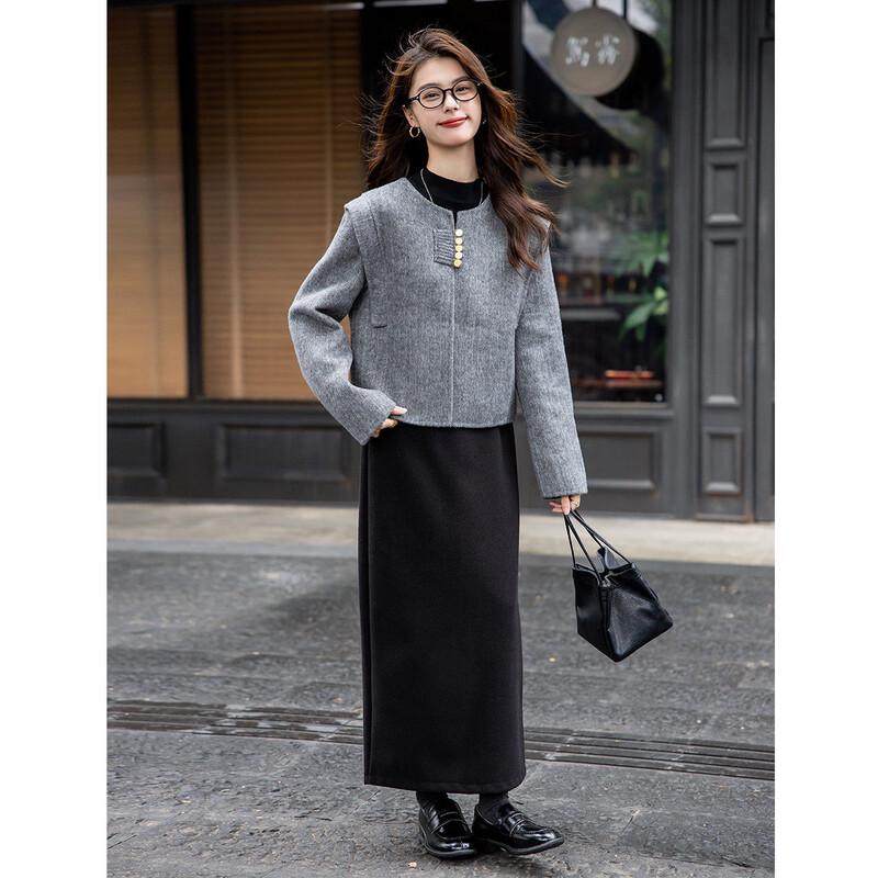 Mokana Women's Elegant Short Wool Coat