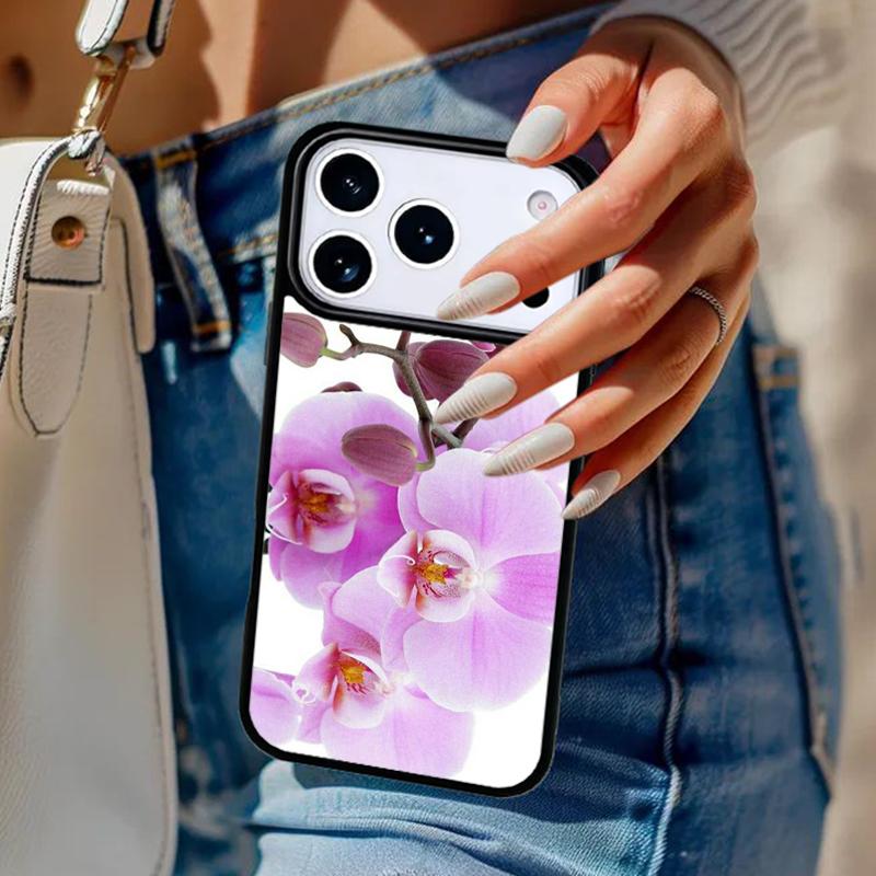 Orchid Flowers Colorful Phone Case For iPhone 17 Air 14 15 13 12 Max Cover For Apple 16e 11 Pro Max Plus Coque